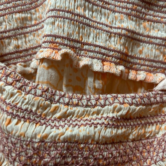 Free People Floral Halter Tank Top - Pink and Orange Brinkley Smocked - Picture 12 of 13